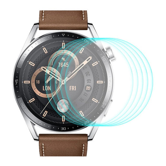 ENKAY HAT PRINCE 5Pcs/Pack 2.5D Arc Edges 9 Hardness HD Sensitive Touch 0.2mm Tempered Glass Screen Protector for Huawei Watch GT 3 46mm