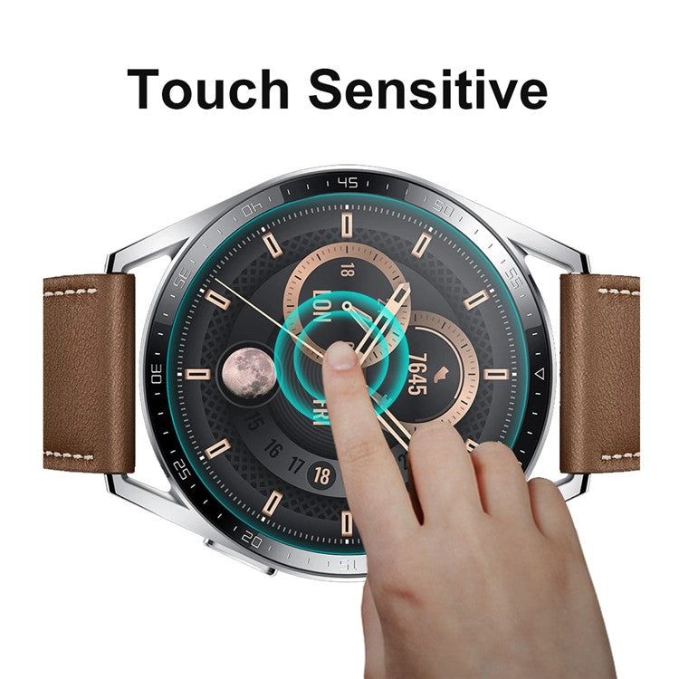 ENKAY HAT PRINCE 5Pcs/Pack 2.5D Arc Edges 9 Hardness HD Sensitive Touch 0.2mm Tempered Glass Screen Protector for Huawei Watch GT 3 46mm