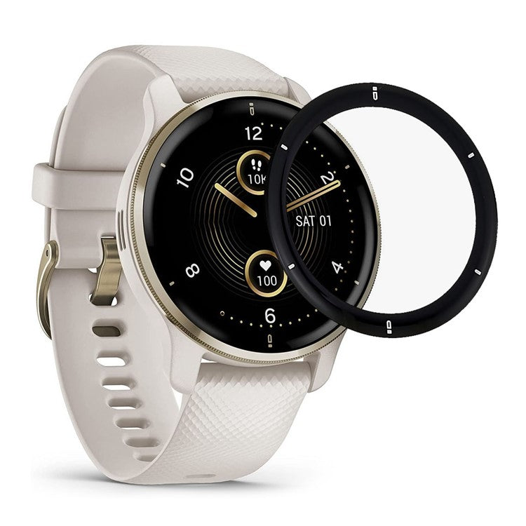 For Garmin Venu 2 Plus Screen Protector Black Edge Soft PMMA Smartwatch Screen Film