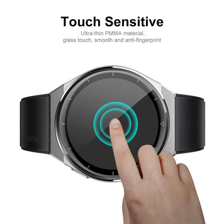 ENKAY HAT PRINCE For Huawei Watch GT 3 Pro 46mm Hydrophobic Full Coverage Protector 3D Curved Soft PC Edge + PMMA Ultra Clear Protective Film