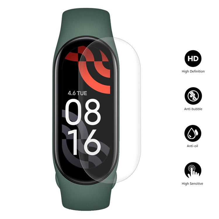 2Pcs / Set HAT PRINCE for Xiaomi Mi Band 7 Anti-explosion Anti-scratch Full Coverage Full Glue Soft TPU Screen Protective Film
