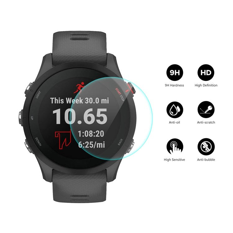ENKAY HAT PRINCE For Garmin Forerunner 255 Watch Screen Protector 0.2mm Full Glue 9H Hardness High Aluminum-silicon Glass Film