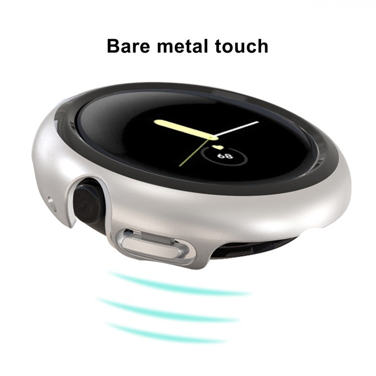 For Google Pixel Watch 2 / Pixel Watch Hard PC Watch Case Tempered Glass Screen Protector Drop-proof Protective Cover - Dark Blue