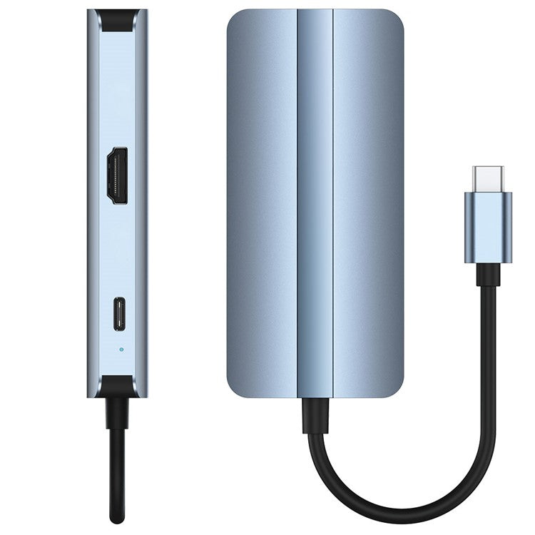 Multi-Port USB 3.0 Hub Adapter 6 in 1 USB3.0 Extender Type-C Docking Station with 3 x USB 3.0