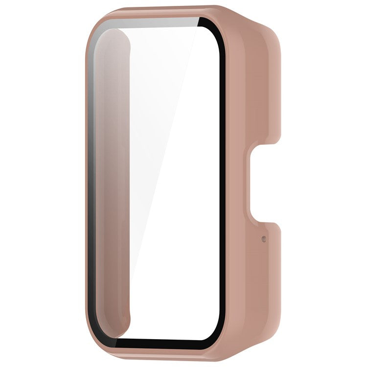 For Samsung Galaxy Fit3 (SM-R390) Case with Tempered Glass Screen Protector Full Coverage Hard PC Watch Cover - Glossy Pink