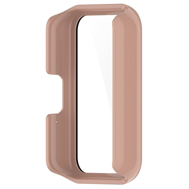 For Samsung Galaxy Fit3 (SM-R390) Case with Tempered Glass Screen Protector Full Coverage Hard PC Watch Cover - Glossy Pink