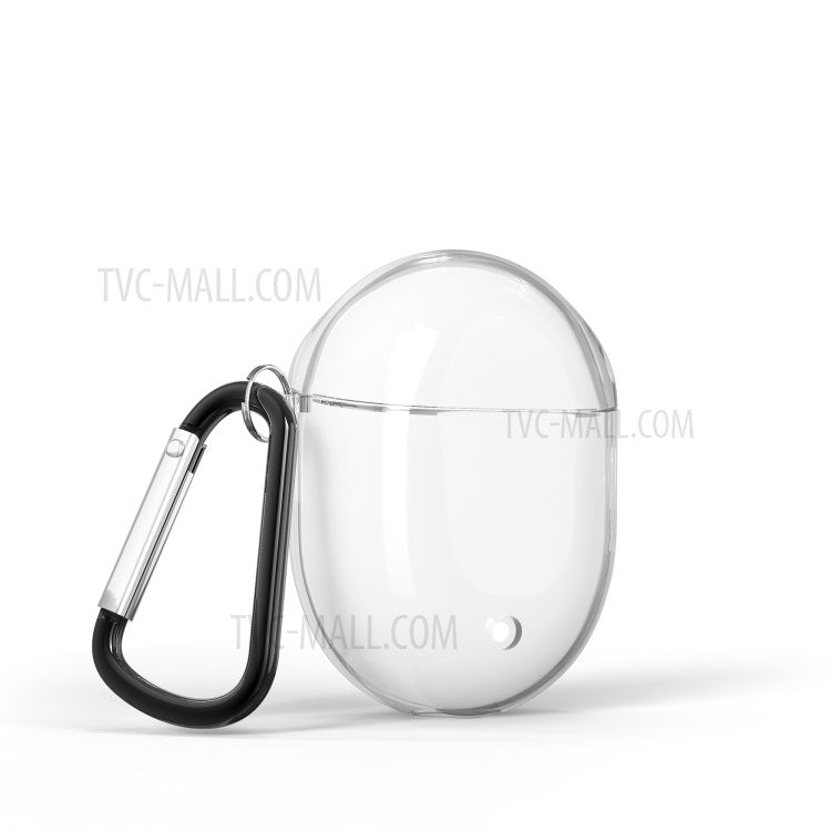 Solid Color TPU Case with Carabiner for Google Pixel Buds 2  - Transparent