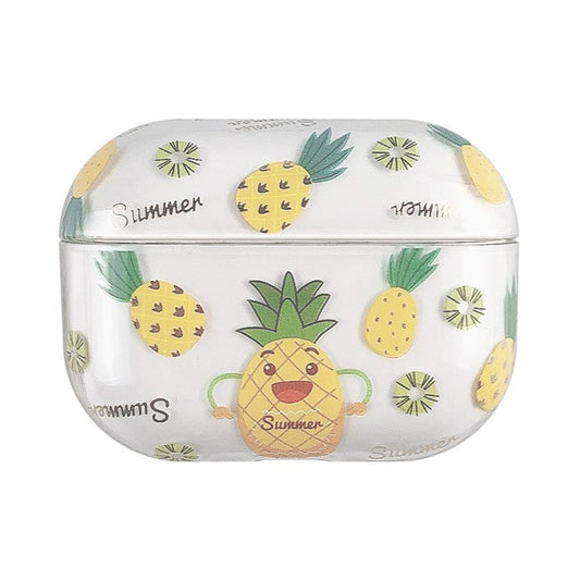 Fruits Printing Skin PC Clear Case for Apple AirPods Pro - Yellow Pineapple