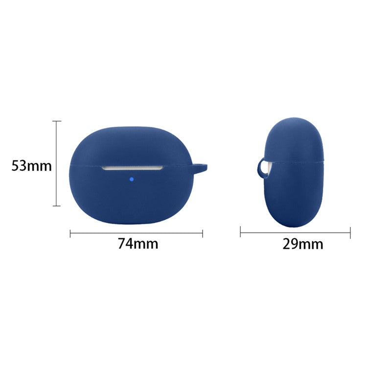 For 1MORE Q20 TWS Headset Silicone Case Anti-Scratch Wireless Earphone Cover with Hanging Buckle - White