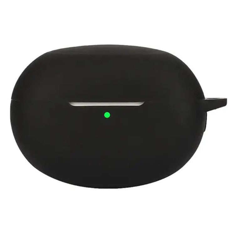 Dust Cover for Realme Buds Air 6 Pro Bluetooth Earphones Silicone Case with Anti-Lost Buckle - Black