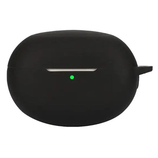 Dust Cover for Realme Buds Air 6 Pro Bluetooth Earphones Silicone Case with Anti-Lost Buckle - Black