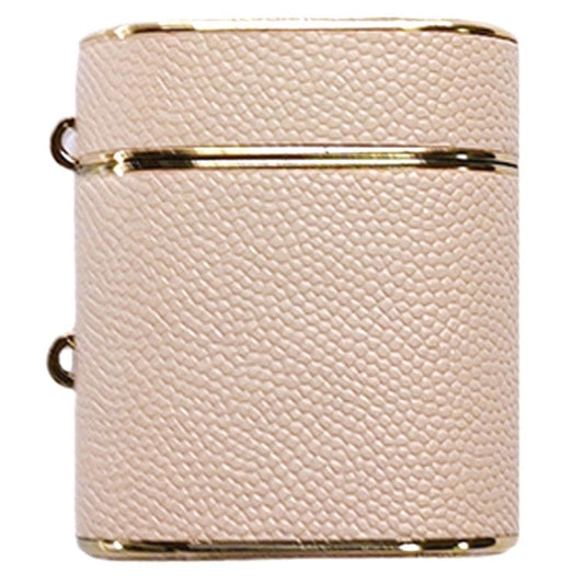 For Apple AirPods with Wireless Charging Case (2019) / AirPods with Charging Case (2019) / (2016) Leather Texture PC+TPU Earphone Case - Khaki