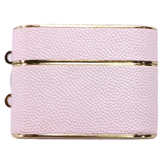 For Apple AirPods Pro Leather Texture PC+TPU Case Earphone Protective Cover - Light Pink