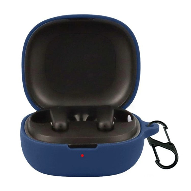 For Anker Soundcore P25i Silicone Cover Bluetooth Earphone Anti-Scratch Sleeve with Anti-Lost Buckle - Dark Blue