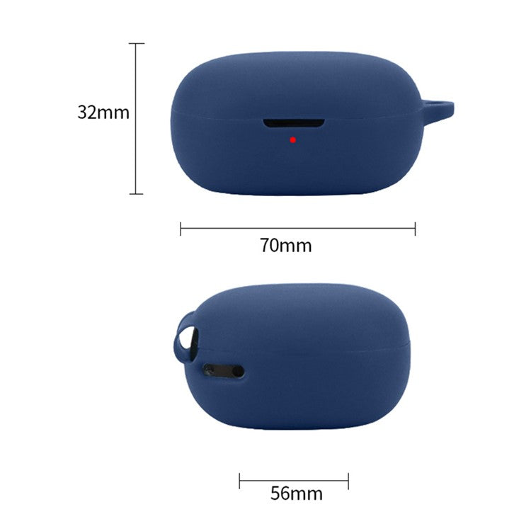 For Anker Soundcore P25i Silicone Cover Bluetooth Earphone Anti-scratch Sleeve with Anti-lost Buckle - White