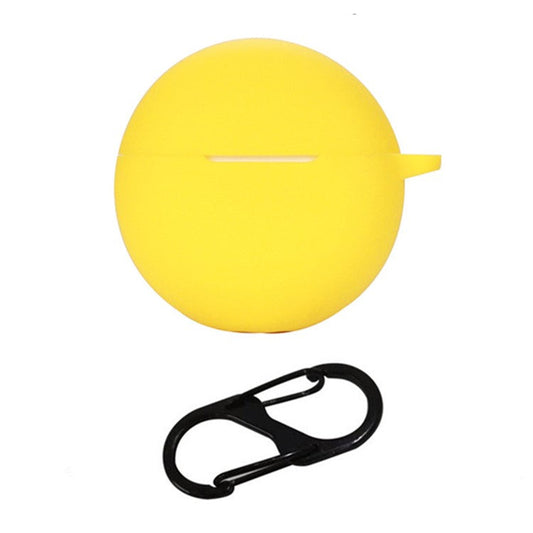 Silicone Cover for Oppo Enco Air3i Bluetooth Earphone Sleeve with Anti-Lost Buckle - Yellow