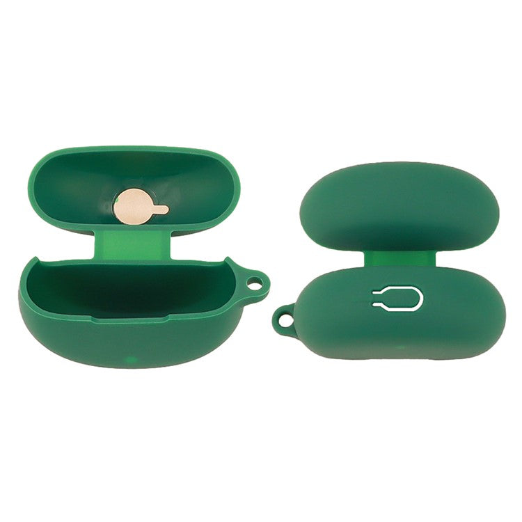 For Oppo Enco Air4 Pro Silicone Cover Bluetooth Earphone Sleeve with Anti-Lost Buckle - Black