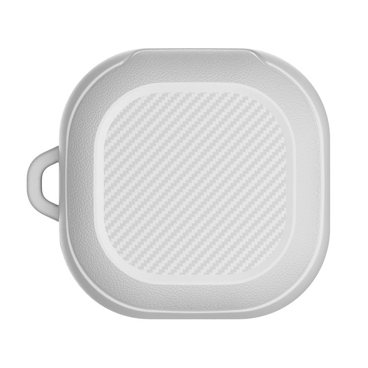 Anti-lost Wireless Earphones Protective Cover Case Charging Box for Samsung Galaxy Buds Pro / Live - White
