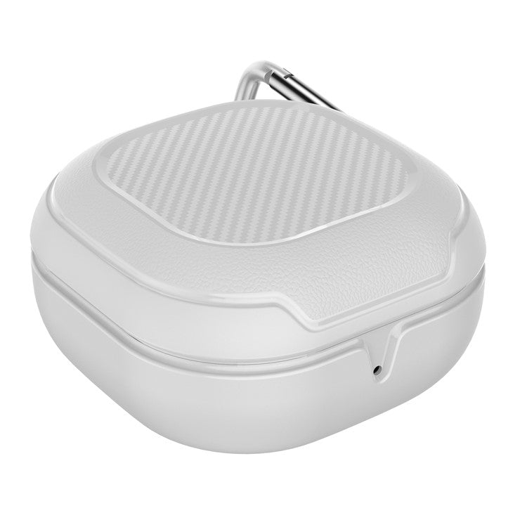 Anti-lost Wireless Earphones Protective Cover Case Charging Box for Samsung Galaxy Buds Pro / Live - White
