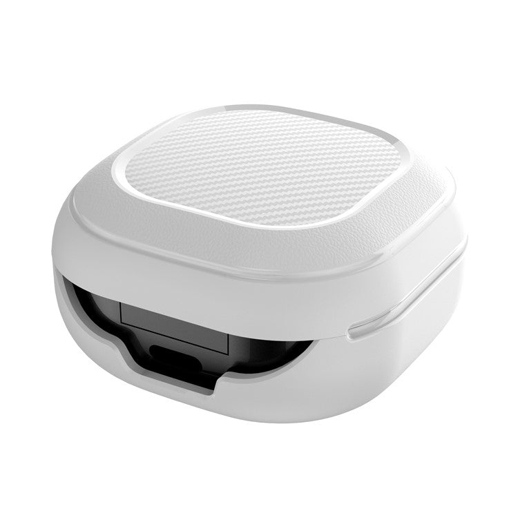 Anti-lost Wireless Earphones Protective Cover Case Charging Box for Samsung Galaxy Buds Pro / Live - White