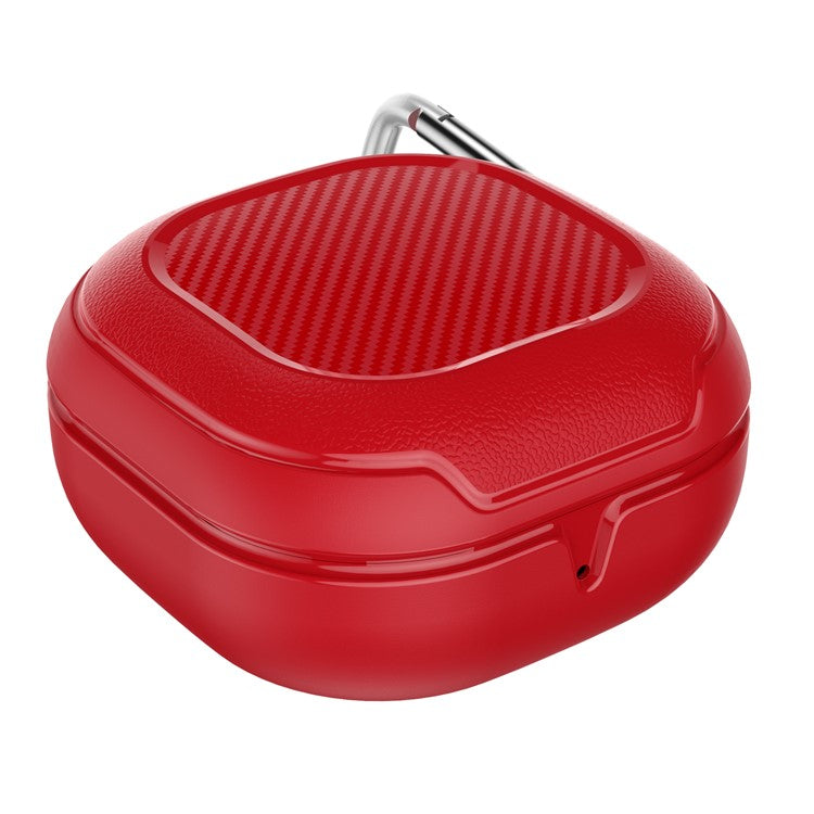 Anti-lost Wireless Earphones Protective Cover Case Charging Box for Samsung Galaxy Buds Pro / Live - Red