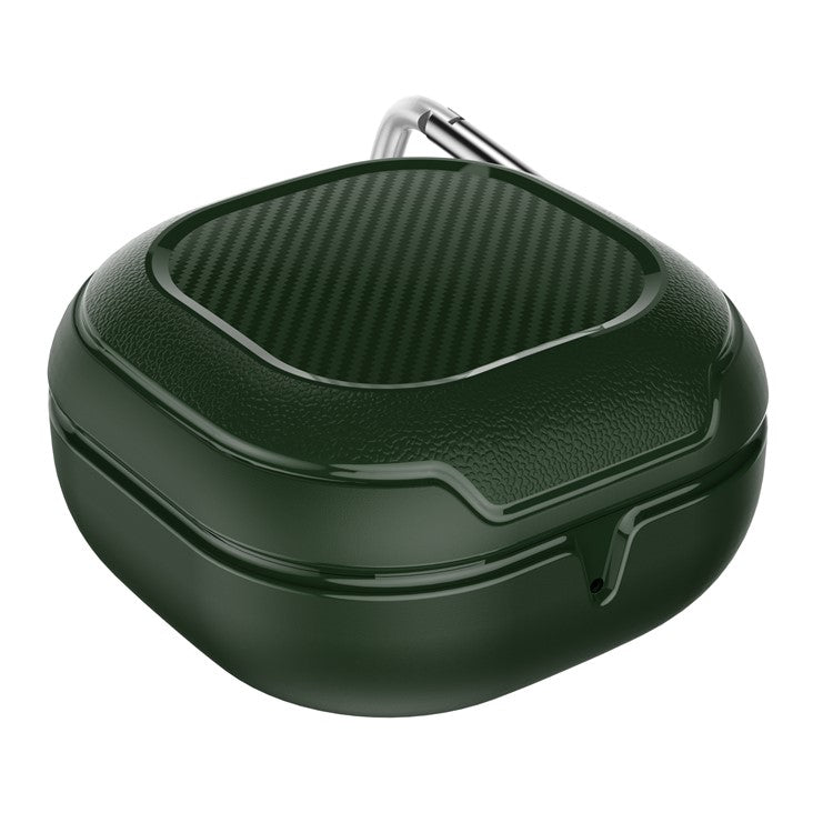 Anti-lost Wireless Earphones Protective Cover Case Charging Box for Samsung Galaxy Buds Pro / Live - Dark Green