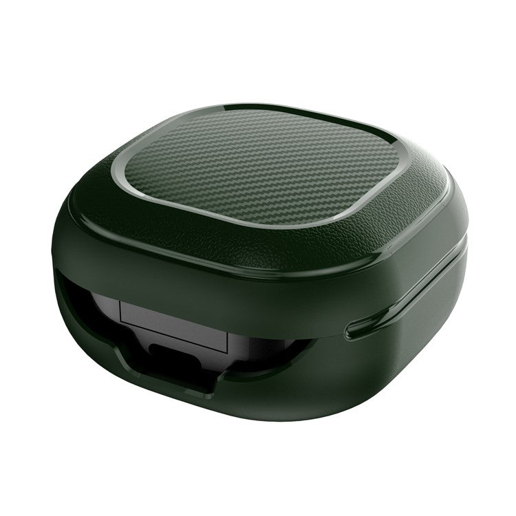 Anti-lost Wireless Earphones Protective Cover Case Charging Box for Samsung Galaxy Buds Pro / Live - Dark Green