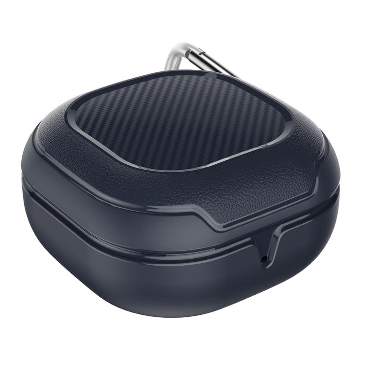 Anti-lost Wireless Earphones Protective Cover Case Charging Box for Samsung Galaxy Buds Pro / Live - Dark Blue