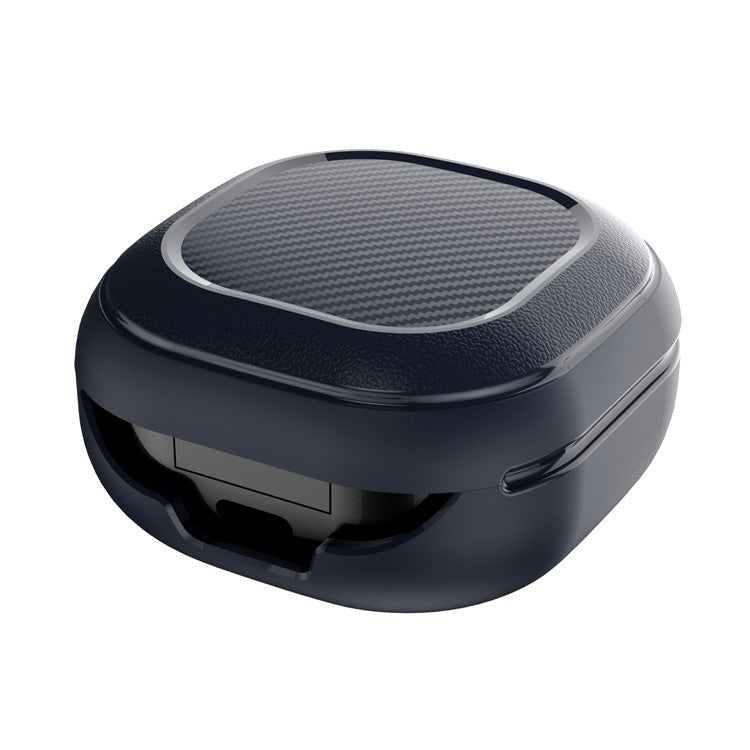 Anti-lost Wireless Earphones Protective Cover Case Charging Box for Samsung Galaxy Buds Pro / Live - Dark Blue