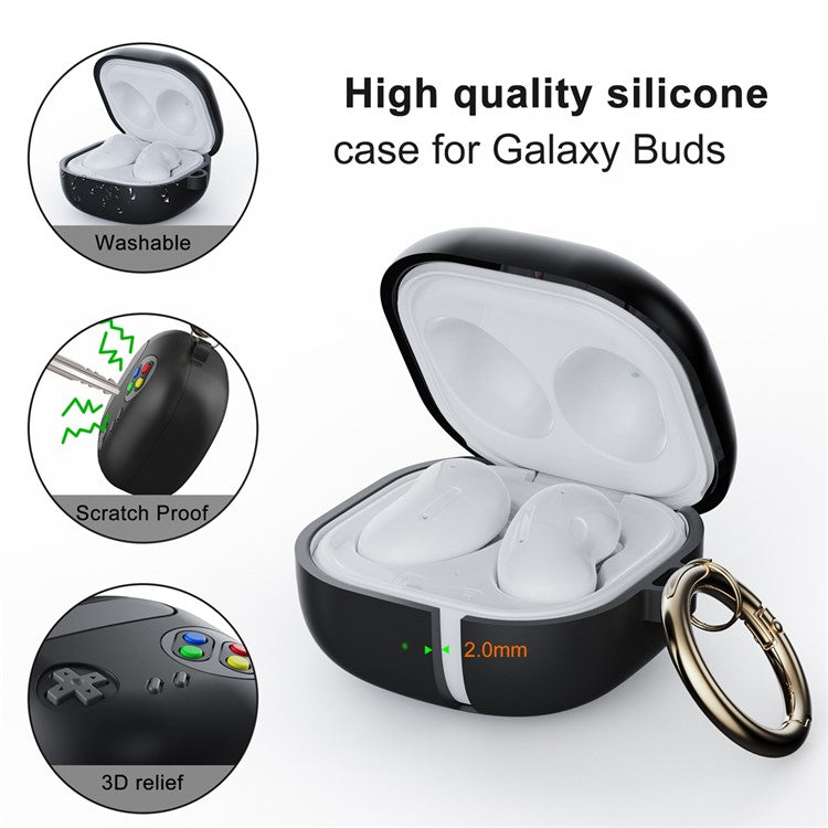 For Samsung Galaxy Buds Live / Buds Pro / Buds Pro 2 Silicone Case Retro Game Console Design Headset Cover - Black