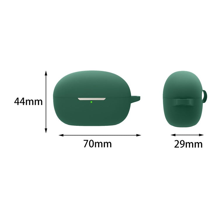 For 1MORE Sleeping Earbuds Z30 Silicone Case Bluetooth Earphones Cover with Hanging Buckle - Blackish Green