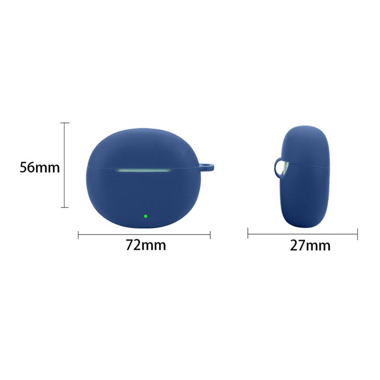 For Honor Earbuds X7 Silicone Headset Case Anti-Scratch TWS Earphone Cover with Hanging Buckle - Black