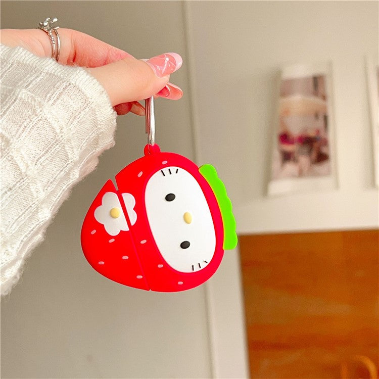 For Apple AirPods with Wireless Charging Case (2019) / AirPods with Charging Case (2019) / (2016) Strawberry Shape Silicone Case
