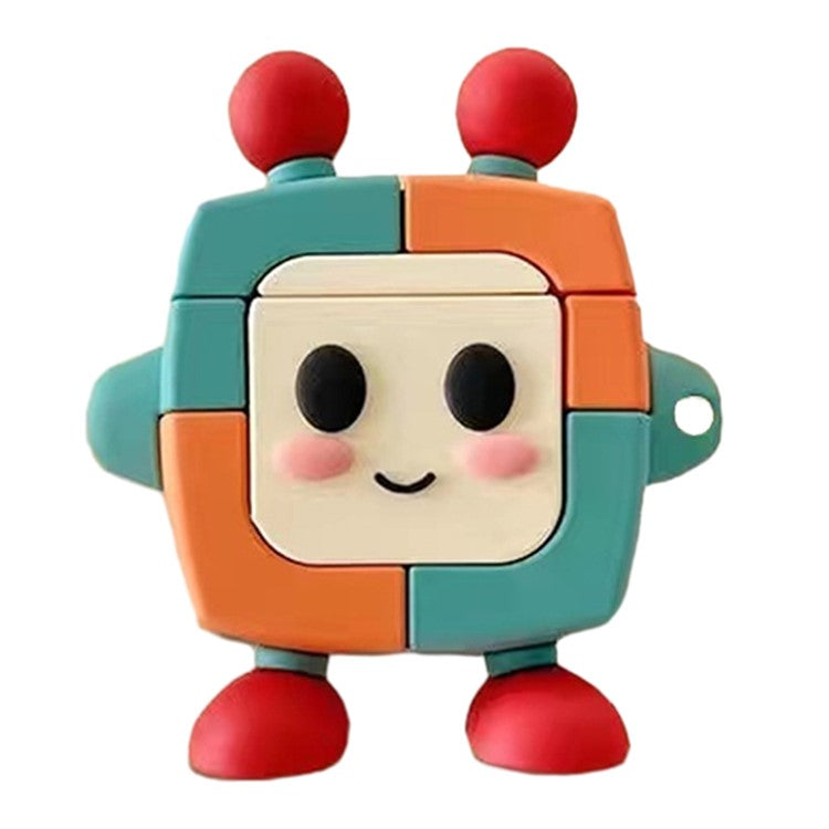 For Apple AirPods with Wireless Charging Case (2019) / AirPods with Charging Case (2019) / (2016) Cute Cartoon Silicone Cover - Color Robot
