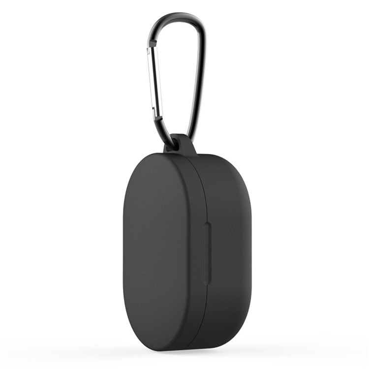 Bluetooth Earphone Silicone Protective Case Cover with Hook for Xiaomi Redmi AirDots 3 - Black