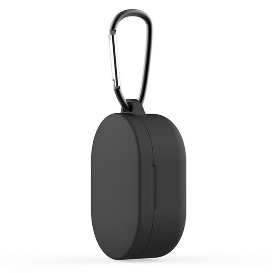 Bluetooth Earphone Silicone Protective Case Cover with Hook for Xiaomi Redmi AirDots 3 - Black