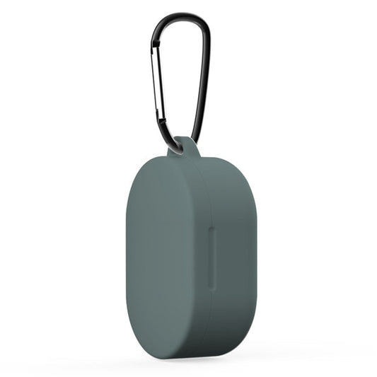 Bluetooth Earphone Silicone Protective Case Cover with Hook for Xiaomi Redmi AirDots 3 - Blackish Green