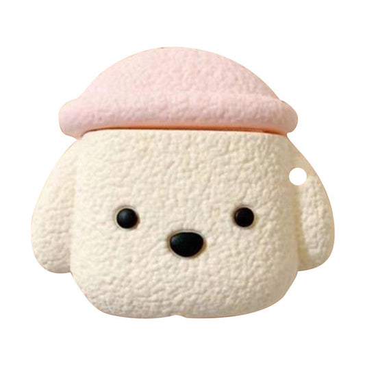 For Apple AirPods 3 Silicone Sleeve Cartoon Design Bluetooth Earphone Anti-Scratch Cover - Pink Hat Dog