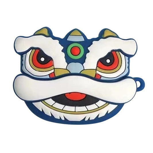 For Samsung Galaxy Buds FE Cartoon Silicone Case Bluetooth Earphone Anti-Dust Cover - Blue Lion
