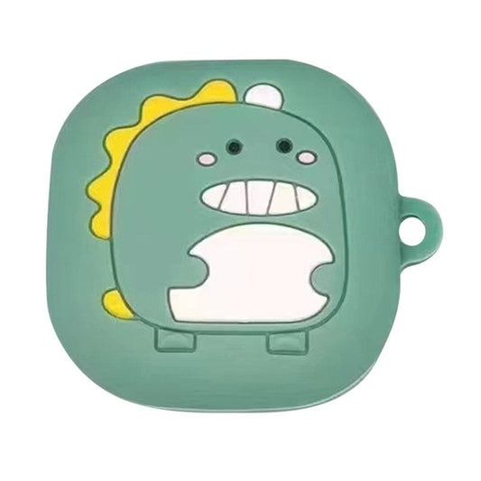 For Samsung Galaxy Buds FE Cartoon Silicone Case Bluetooth Earphone Anti-dust Cover - Green Dinosaur