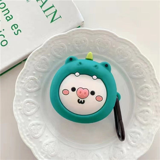 For Samsung Galaxy Buds FE Cartoon Silicone Case Bluetooth Earphone Anti-dust Cover - Pink Pig