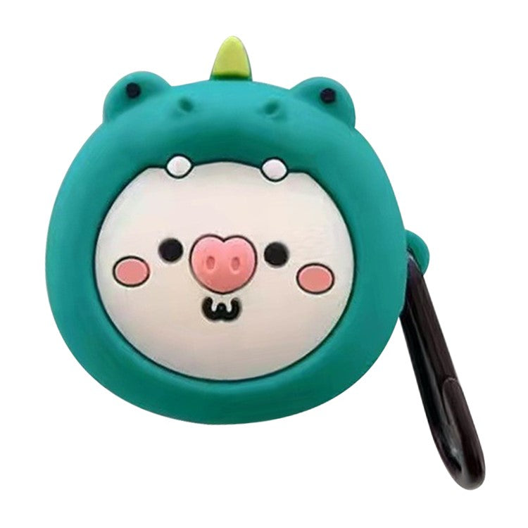 For Samsung Galaxy Buds FE Cartoon Silicone Case Bluetooth Earphone Anti-dust Cover - Pink Pig