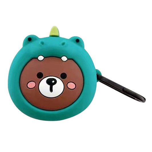 For Samsung Galaxy Buds FE Cartoon Silicone Case Bluetooth Earphone Anti-dust Cover - Brown Bear