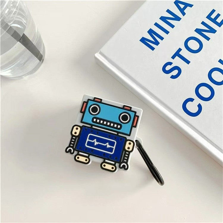 For Samsung Galaxy Buds FE Cartoon Silicone Case Bluetooth Earphone Anti-dust Cover - Blue Robot