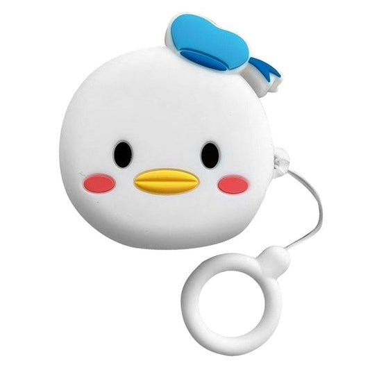 For Samsung Galaxy Buds FE Cartoon Silicone Case Bluetooth Earphone Anti-dust Cover - Duck with Blue Hat