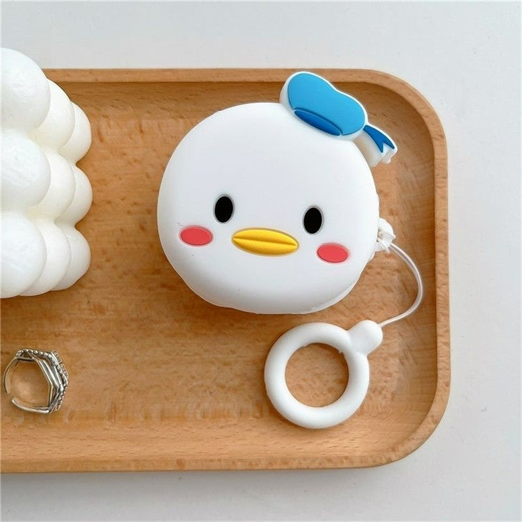 For Samsung Galaxy Buds FE Cartoon Silicone Case Bluetooth Earphone Anti-dust Cover - Duck with Blue Hat