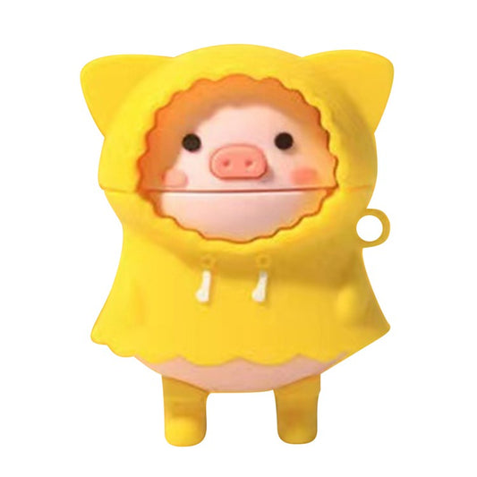 For Samsung Galaxy Buds2 Cartoon Shape Earphone Cover Silicone Case - Raincoat Pig