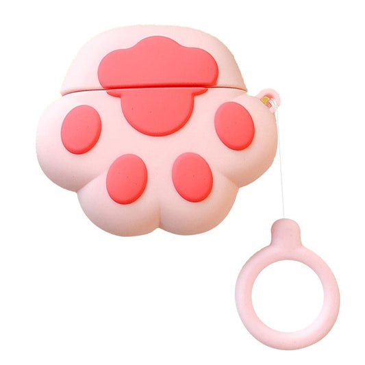 For Samsung Galaxy Buds2 Cartoon Shape Earphone Cover Silicone Case - Pink Cat Claw