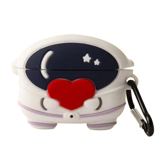 For Edifier X5 Pro Cartoon Silicone Case Bluetooth Earphone Cover with Carabiner - Love Heart Astronaut