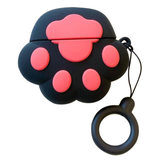 For Edifier X3 Bluetooth Earphone Silicone Cover Lovely Cartoon Anti-collision Case - Black Cat Paw